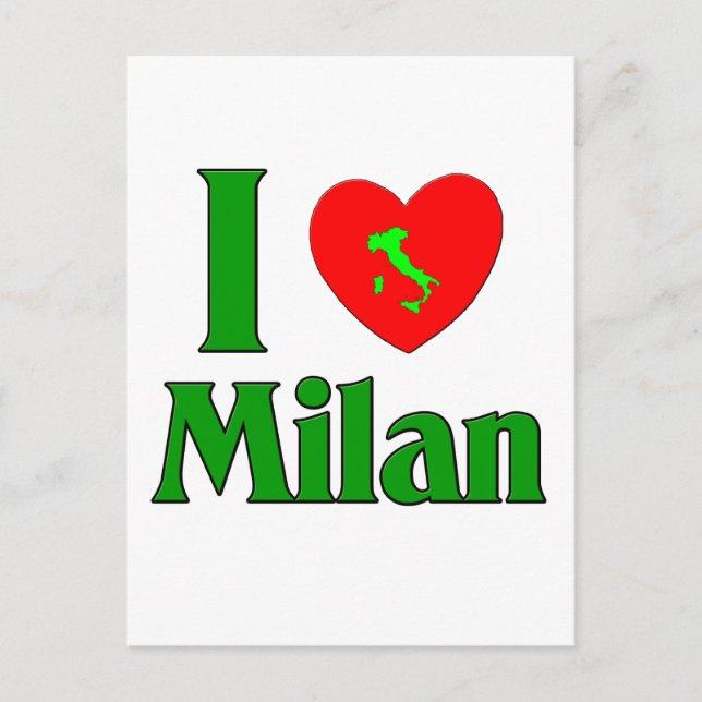 Carte Postale I Love Milan Italie (Devant)