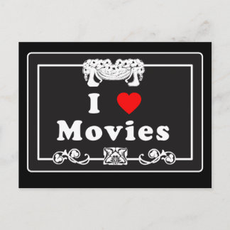 Carte Postale I Love Movies avec Silent Movie Flair