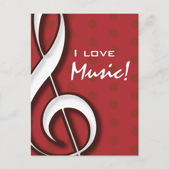 Carte postale I Love Music (Devant)