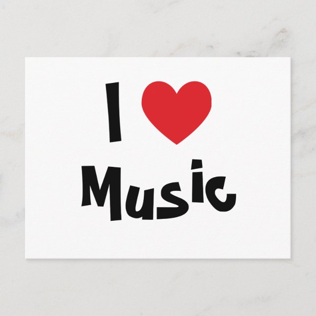 Carte Postale I Love Music (Devant)
