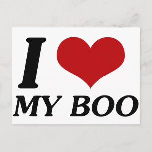 Carte Postale I Love My Boo (Coeur)