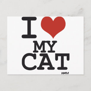 Carte Postale I love my cat