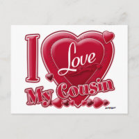 I Love My Cousin rouge - coeur