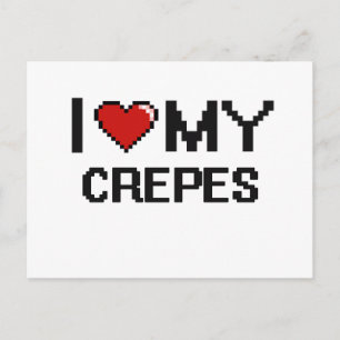 Carte Postale I Love My Crepes Design numérique