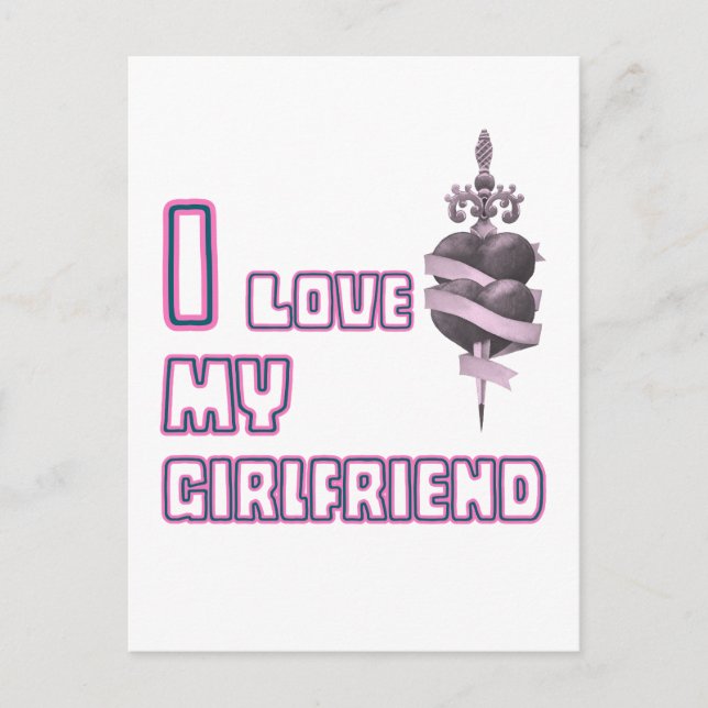 Carte Postale I Love My Girlfriend (Style Légende) (Devant)