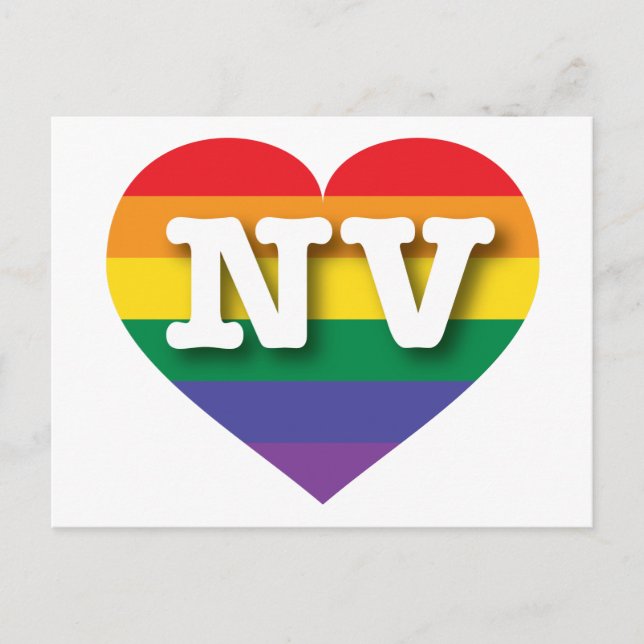 Carte Postale I Love Nevada Rainbow Heart (Devant)