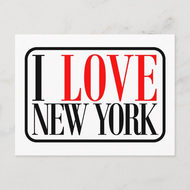 Carte Postale I Love New York Design (Devant)