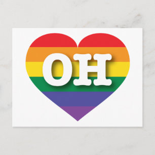 Carte Postale I Love Ohio Rainbow Heart