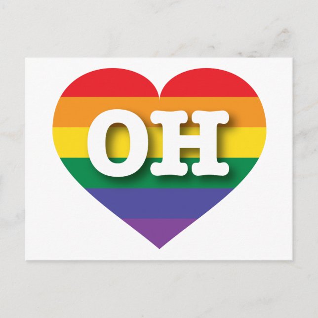 Carte Postale I Love Ohio Rainbow Heart (Devant)