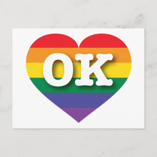Carte Postale I Love Oklahoma Rainbow Heart