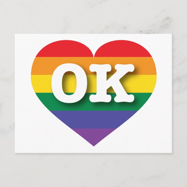Carte Postale I Love Oklahoma Rainbow Heart (Devant)