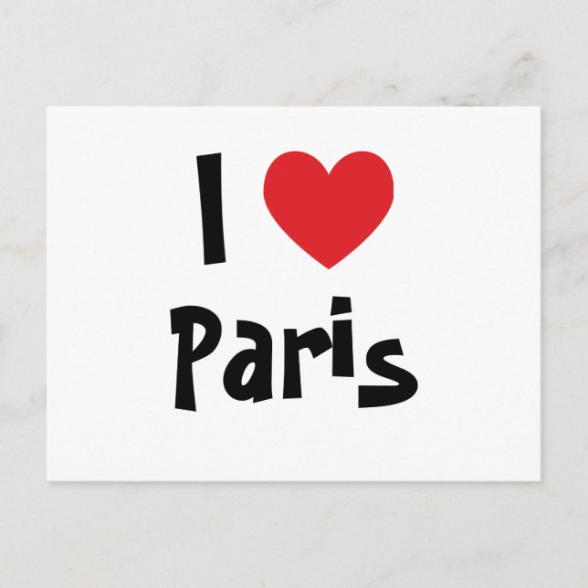 Carte Postale I Love Paris (Devant)