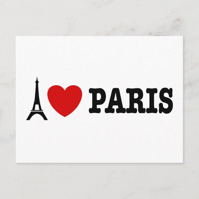 Carte Postale I Love Paris (Devant)