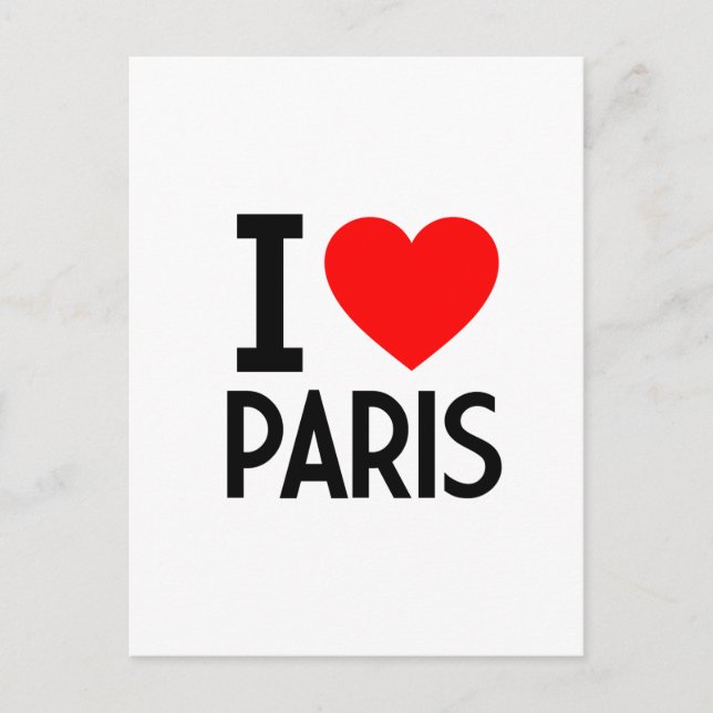 Carte Postale I Love Paris (Devant)