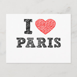 Carte Postale I Love Paris Sketch