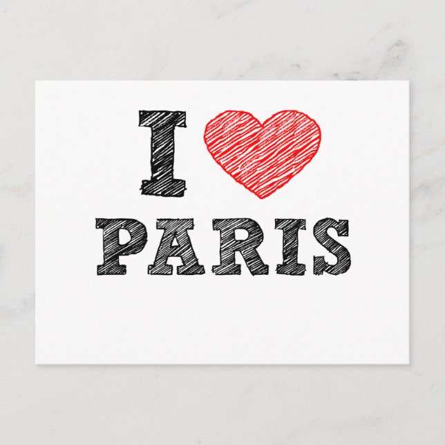 Carte Postale I Love Paris Sketch (Devant)