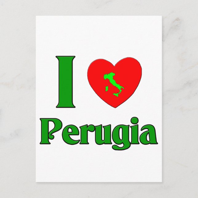 Carte Postale I Love Perugia Italie (Devant)