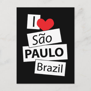 Carte Postale I Love Sao Paulo Brésil
