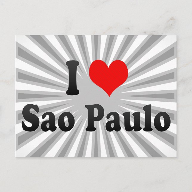 Carte Postale I Love Sao Paulo, Brésil (Devant)