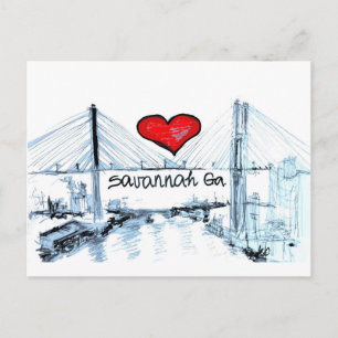 Carte Postale I love Savannah Ga
