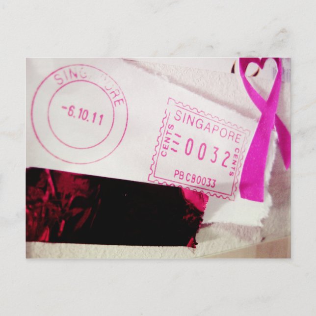 Carte Postale I Love Snailmail - De Singapour Avec Amour (Devant)