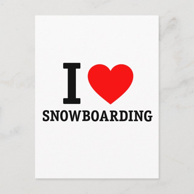 Carte Postale I Love Snowboard (Devant)