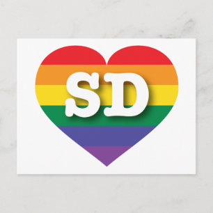 Carte Postale I Love South Dakota Rainbow Heart