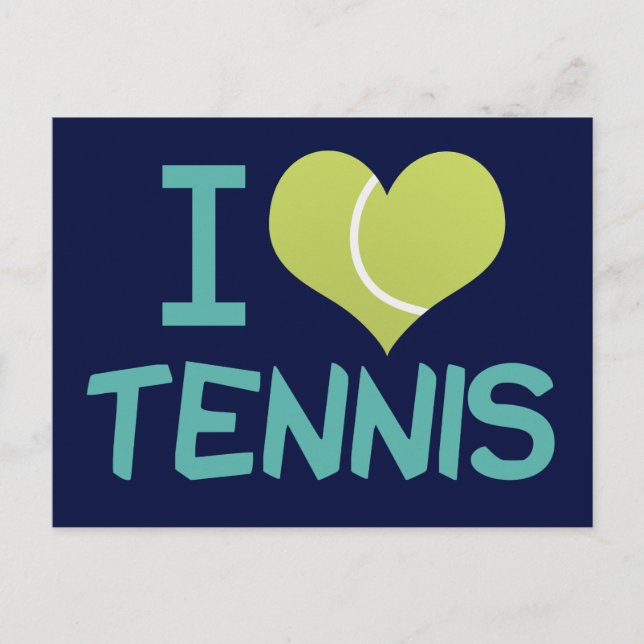 Carte Postale I Love Tennis Cute (Devant)