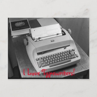 Carte Postale I Love Typewriters Vintage IBM Postcard