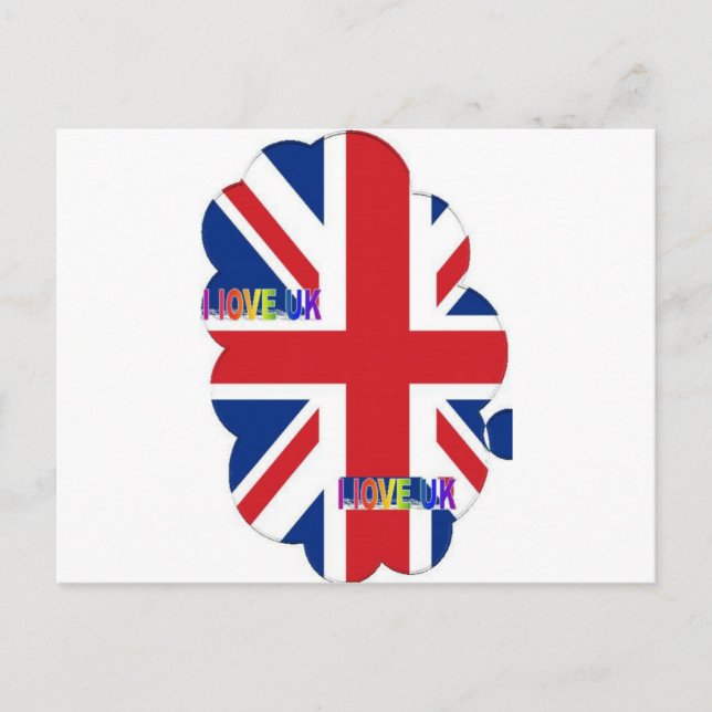 Carte Postale I Love UK Art Print (Devant)