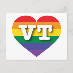 Carte Postale I Love Vermont Rainbow Heart