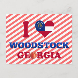 Carte Postale I Love Woodstock, Géorgie