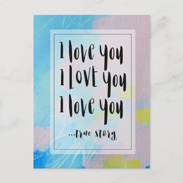 Carte postale I Love You avec art original (Devant)