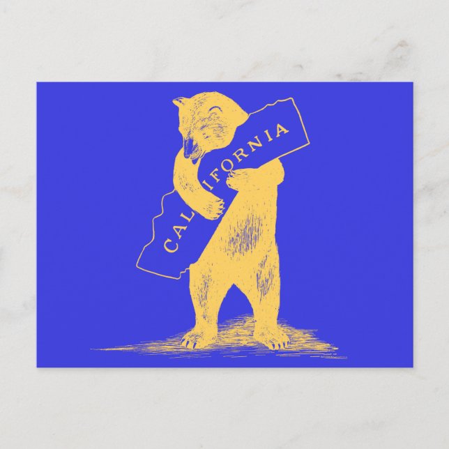 Carte Postale I Love You California—Bleu et Or (Devant)