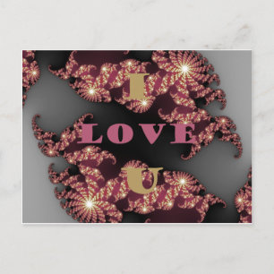 Carte Postale I Love You Cosmic Constellation Motif Art Design
