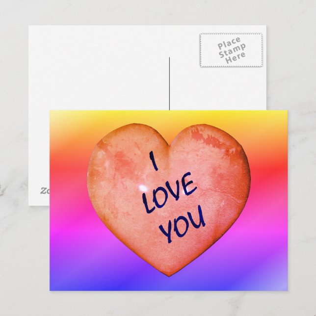 Carte Postale I Love You Customizable (Devant / Derrière)