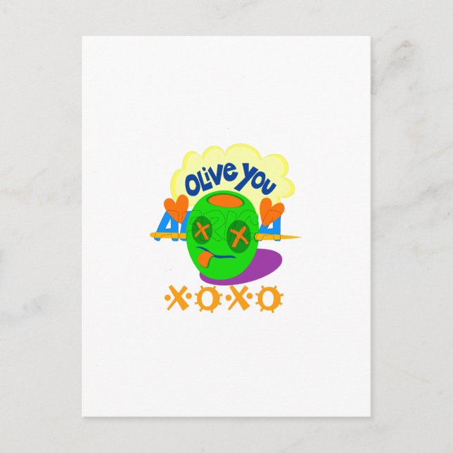 Carte Postale I Love You XOXO beau texte graphique extraordinair (Devant)