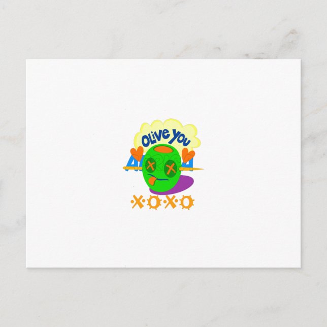 Carte Postale I Love You XOXO beau texte graphique extraordinair (Devant)