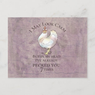 Carte Postale "I May Look Calm" Chicken
