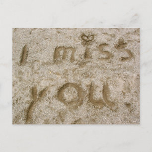 Carte Postale I Miss You a écrit dans le sable - vous manque car
