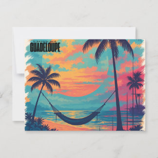 Carte Postale “I miss you Guadeloupe” – Coucher de soleil & hama