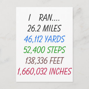 Carte Postale I Ran 26,2 miles