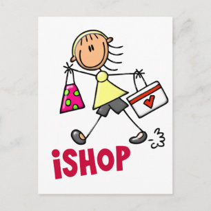 Carte Postale I SHOP Stick Figure T-Shirts et cadeaux