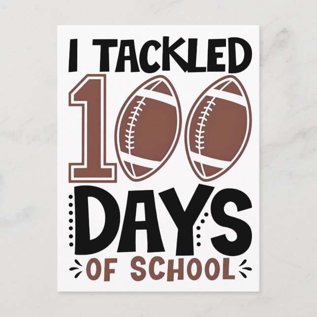Carte Postale I Tackled 100 Days of School–Football-Themed 2025 (Devant)