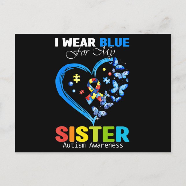 Carte Postale I Wear Blue (Devant)