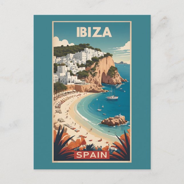 Carte Postale Ibiza, Espagne Affiche de voyage (Devant)