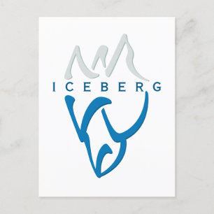Carte Postale Iceberg Abstrait bleu personnalisé Inspirationnel
