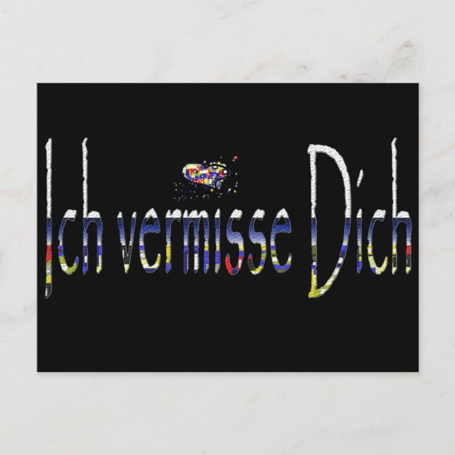 Carte Postale Ich vermisse Dich (Devant)