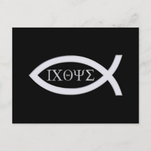 Carte Postale Ichthus - Symbole chrétien du poisson