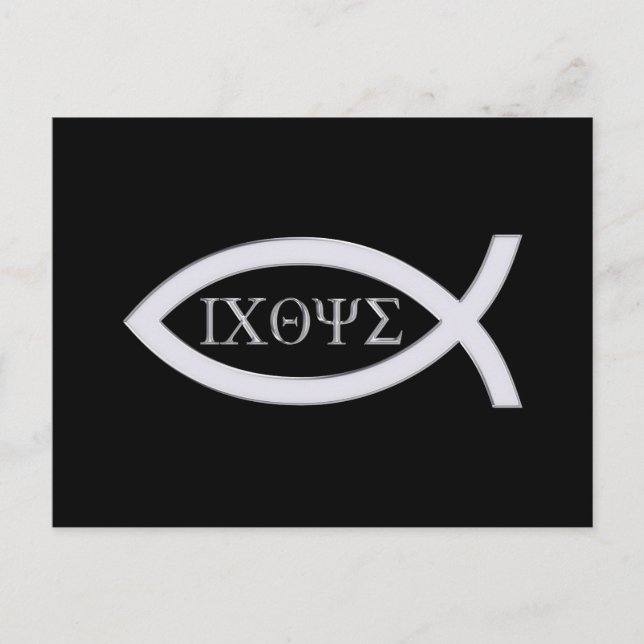Carte Postale Ichthus - Symbole chrétien du poisson (Devant)